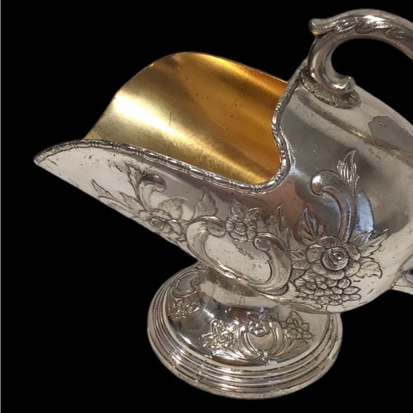 Vintage RAIMOND Pedestal Sugar Scuttle with Scoop, Russian, Silver-plate, Bronze - Picture 7 of 10